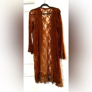 Lace cardigan with bell sleeves